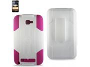 Samsung Galaxy Note I9220 White on Hot Pink Hybrid Case Combo