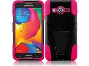 Samsung Galaxy Avant Samsung SM G386T Nabster Double Layer 2 in 1 Impact Resistant Hybrid Case with Built in Kickstand for for T Mobile MetroPCS Pink Black
