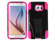 Samsung Galaxy S6 SM G920 Pink Skin Black Hybrid Skin Snap Case