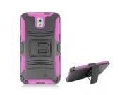 Samsung Galaxy Note 3 Black Armor Pink Skin With Black Combo Holster With Stand