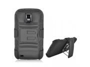 Samsung Galaxy S II Hercules Black Armor Black Skin With Black Combo Holster With Stand