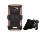 Prime Series Dual Layer Holster Case with Kickstand Compatible with HTC One V CDMA PK76110 with Locking Belt Swivel Clip for Alltel Cricket U.S. Celluar Virg