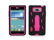 Rugged Dual Layer Impact Absorbing Case With Built In Kickstand Compatible with LG Splendor Snapshot Venice US730 for Sprint Alltel Boost Mobile U.S. Cellu