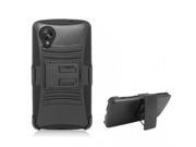 Prime Series Dual Layer Holster Case with Kickstand Compatible with LG Google Nexus 5 with Locking Belt Swivel Clip for At t Sprint T Mobile Verizon
