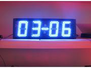 Blue Color 5 LED Time and Temperature Sign Semi outdoor Outdoor IR Remote Control Support 12 24 Hour Display Digital Clock