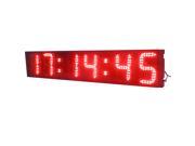 6 6 Digits Red Color LED Wall Clock 12 24 Hour Display Support Countdown up in HRS MINTS SECS IR Remote Control LED Race Clock