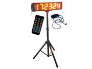 Double Sided 5 LED Race Timing Clock Yellow Color with Tripod LED Marathon Clock Running Events Timing Clock Semi outdoor Outdoor