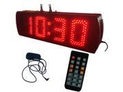 Double Sided 5 4 Digits LED Digital Clock Support 12 24 Hour Display with Countdown up Function Red Color Semi Outdoor use