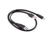 New USB 3.0 AM Mini 10P Y Cable 0.6m Can be connected to Micro B Black