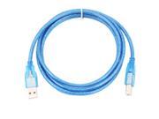 New USB 2.0 A Male to B Male Printer Cable 1.8m Transparent blue