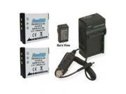 TWO 2 Batteries Charger for Kodak V1253 V1273 Zi10 PLAYSPORT ZX3 Camera