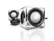 USB Powered 2.0 Speakers w Clear Acrylic Housing Dual Drivers