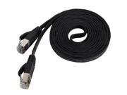 6 Category 7 Cat7 Network Ethernet Patch Flat Cable Cord Black