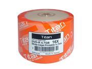 100 Titan Brand 16X White Inkjet HUB Printable DVD R DVDR Disc 4.7GB