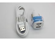 USB 3.0 Data Sync Cable 2.1A Dual CAR CHARGER for Samsung Galaxy S5 NOTE3