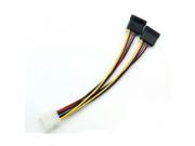 Lot of 5 Molex IDE to Dual Two SATA Serial ATA Cable Splitter Y Power Adapter