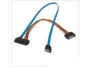 SAS 29pin Female to 15 Pin SATA Male with 7 Pin SATA Male 24 Inch Cable