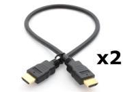 2x 1.5 FT Ultra HDMI Male to Gold Plated Cable Cord for HDTV DVD PS3