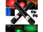 Military 303 Green Red Laser Pointer Pen Adjustable Focus Beam 18650 Charger