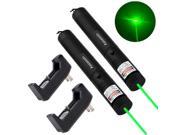 2PC Military Powerful Green Laser Pointer Pen 5mw 532nm 18650 Battery Charger