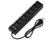 7 Port USB 2.0 Power Hub High Speed Adapter ON OFF Sharing Switch For PC Laptop