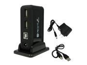 7 Port High Speed USB Hub with AC 110V 240V Power Adapter USB 2.0 Cable