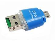 USB OTG Micro SD Card Reader Adapter For HTC Desire 510 512 562 626 626S Blue