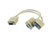 VGA SVGA Y Splitter LCD LED monitor video Cord Cable 1 to 2x for PC Laptop