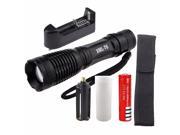 LED 5000lm XM L T6 Flashlight Zoomable Torch 18650 Battery Charger