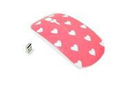 Pink Heart Shape Design USB Optical Wireless Mouse for All Macbooks Laptops