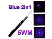 5MW 2in1 Star Cap Pointer 405nm Blue Violet Purple Laser Pointer Pen