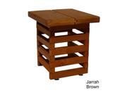 TROOPS BBQ Redwood Outdoor Side Table 16 x 15 x 17 Inch Jarrah Brown Stain