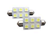 6 SMD D42 Festoon Light Bulbs 5050 SMD LED Chips White