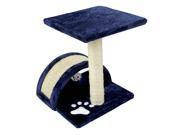 Hiding Cat Tree 15 Small Cat Tree Sisal Scratching Post Furniture Playhouse Pet Bed Kitten Toy Cat Tower Condo for Kittens Navy Blue
