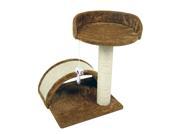 Hiding Cat Tree 19 Small Cat Tree Sisal Scratching Post Furniture Playhouse Pet Bed Kitten Toy Cat Tower Condo for Kittens Brown