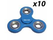 10x Tri-Spinner Fidget Hand Finger Focus Toy EDC Pocket Desktoy ADHD Gift Light Blue