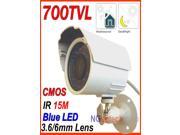 700TVL Waterproof Camera with IR cut both indoor and outdoor use CMOS sensor 24pcs Blue light 24h day night monitoring