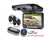 XTRONS Black 9 800*480 Car Roof Mount Flip Down Monitor DVD Player USB FM Game Disc IR Headset