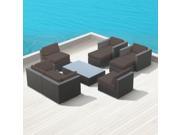 Luxxella Venus 9 Pcs Dark Grey Outdoor Wicker Patio Sofa