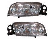 1999 2000 2001 2002 Volvo S80 Front Head Light Lamp Headlamp Headlight Halogen Early Style with Two Bulbs Type Pair Set Left Driver AND Right Passenger Side