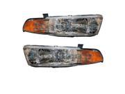 1999 2000 2001 Mitsubishi Galant Headlight Headlamp Front Halogen Head Light Lamp Left Assembly DOT SAE Approved PAIR SET Right Passenger Left Driver Side 99