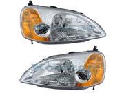 2001-2002-2003 Honda Civic 2-Door Coupe DX HX EX LX Headlight Headlamp Front Head Light Lamp Set Pair Right Passenger AND Left Driver Side (01 02 03) 2001-2002-2003 Honda Civic 2-Door Coupe DX HX EX LX Headlight Headlamp Front Head Light Lamp Set Pair Right Passenger AND Left Driver Side (01 02 03)
