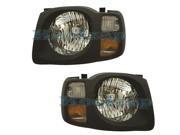 Aftermarket For 2002 2003 2004 Xterra XE Headlight Headlamp Halogen Composite Front Head Lamp Light with Grey bezel Pair Set Left Driver AND Right Passenger S