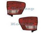 2011 2012 2013 Jeep Grand Cherokee Taillamp Taillight Rear Brake Tail Light Lamp Quarter Panel Outer Body Mounted Pair Set Right Passenger And Left Driver Sid