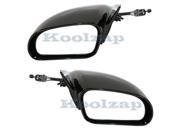 1995 1999 Mitsubishi Eclipse Eagle Talon Manual Remote Smooth Black Fixed Rear View Mirror PAIR SET Right Passenger And Left Driver Side 95 96 97 98 99