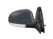JETTA 05 10 Rear View Mirror RH Power Heated w Lamp w Puddle Lamp w Grey Paintable Cap Round Base Right Passenger Side
