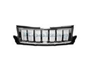 2011 2012 2013 Jeep Grand Cherokee Laredo Limited Front Center Face Bar Grill Grille Assembly Chrome Shell with Black Inner Insert without Emblem 11 12 13