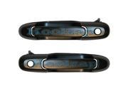 1998 2003 Toyota Sienna Front Black Outside Outer Exterior Door Handle with Keyhole Pair Set Left Driver AND Right Passenger Side 98 1999 99 2000 00 2001 01 20