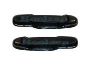 1998 2003 Toyota Sienna Van Rear Sliding Smooth Black Outside Outer Exterior Door Handle without Keyhole SET PAIR Left Driver AND Right Passenger Side 98 1999