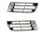 2002 2003 Mitsubishi Galant 4 Door Sedan Front Face Bar Grille Grill Assembly Chrome Shell with Black Insert PAIR SET Right Passenger Left Driver Side 02 03